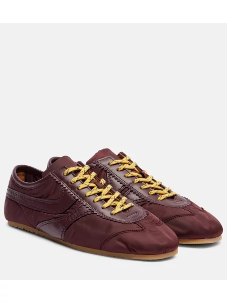 Kožené tenisky Dries Van Noten vínové