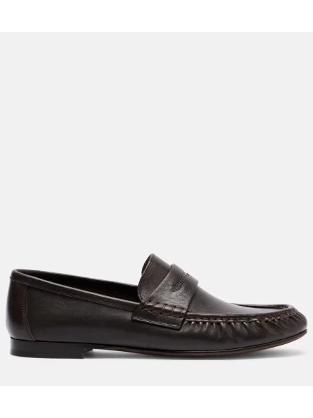 Pantofi loafer Brunello Cucinelli din piele maro