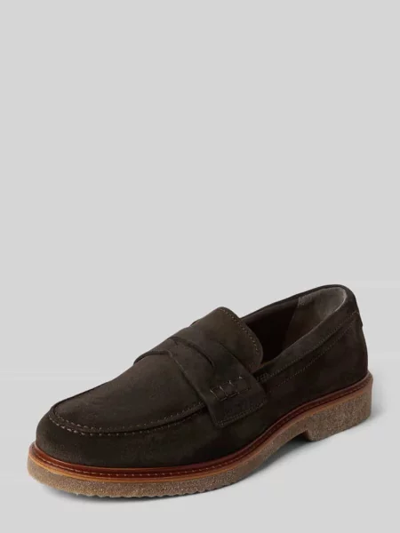 Loafersy z welurowej skóry bydlęcej z podeszwą kauczukową Marc O'polo