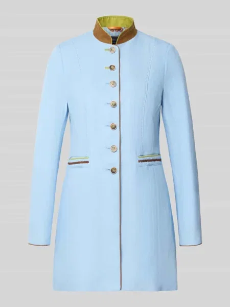 Płaszcz o kroju regular fit z mieszanki ze stójką White Label błękitny