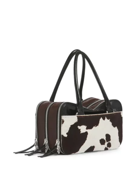 Geantă shopper Marni din piele cu imagine maro