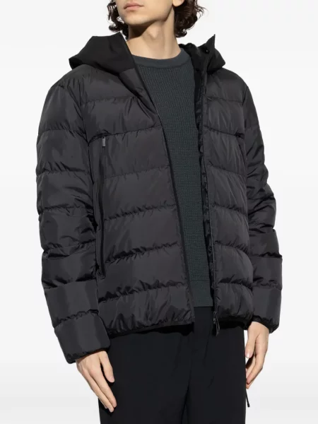 Geacă cu puf Moncler cu glugă negru