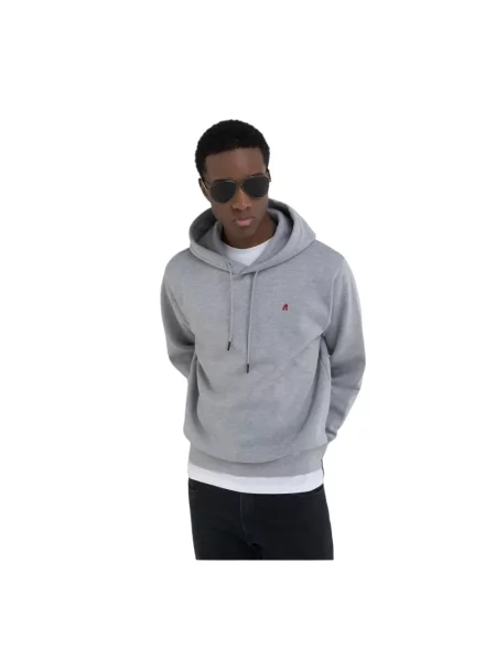 Bluza z kapturem Replay z kapturem szara
