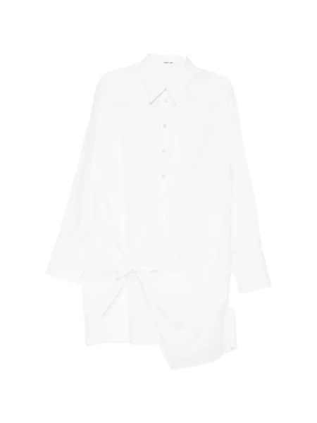 Rochie tip cămașă Helmut Lang asimetrică alb