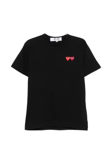 Tricou Comme Des Garcons Play cu motiv cu inimi negru