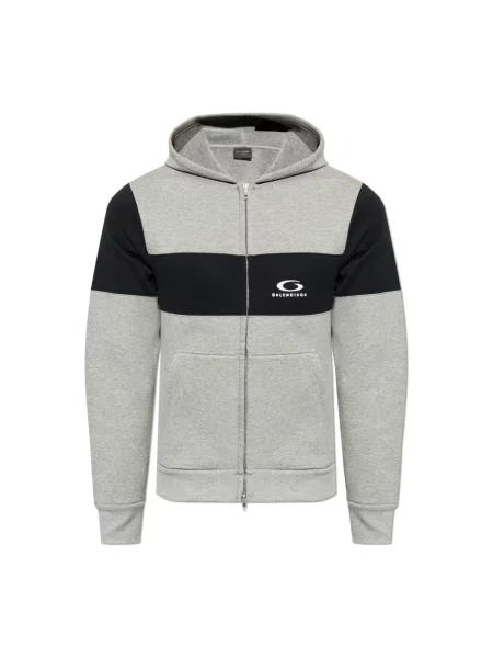 Bluza z kapturem Balenciaga szara