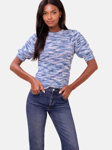 Lipsy Pulover albastru deschis / roz alb