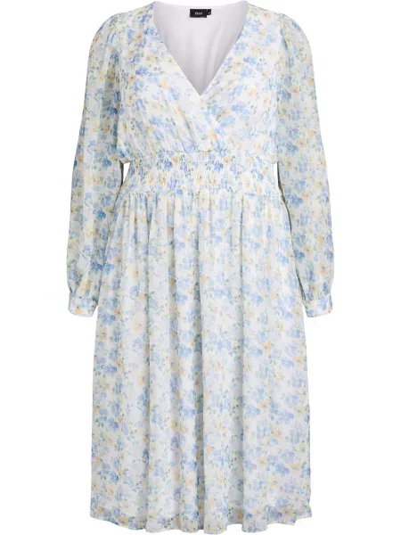 Zizzi Rochie de vară Mkathy fildeş / azuriu / pastel galben