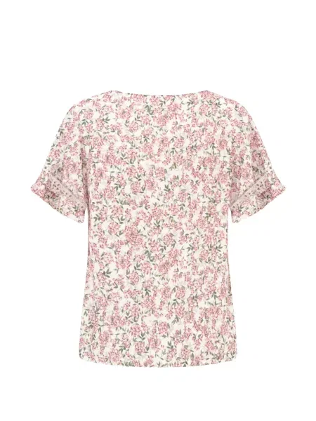 Tricou Kristina Ti cu model floral cu imagine alb