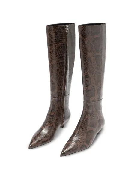 Botine Aeyde cu imagine cu model piele de șarpe maro