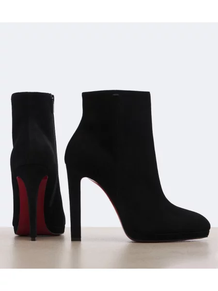Szarvasbőr platform talpú bakancs Christian Louboutin fekete