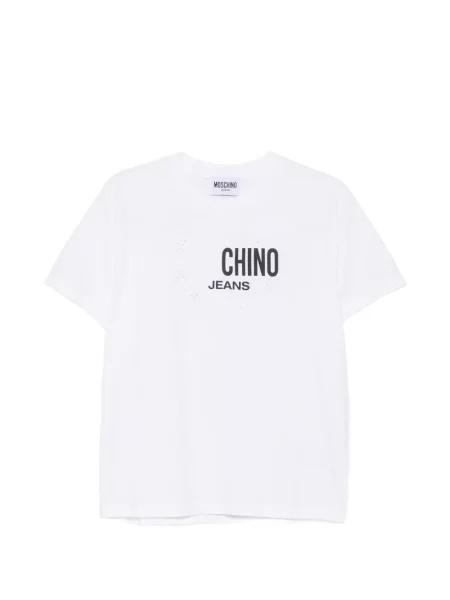 Tricou Moschino Jeans cu broderie alb