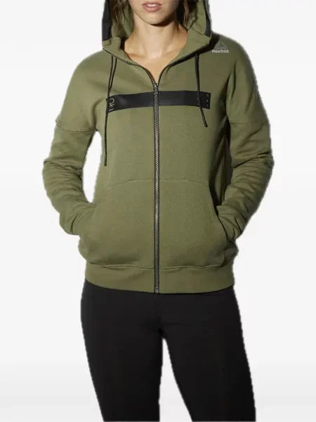 Geacă Reebok cu glugă verde