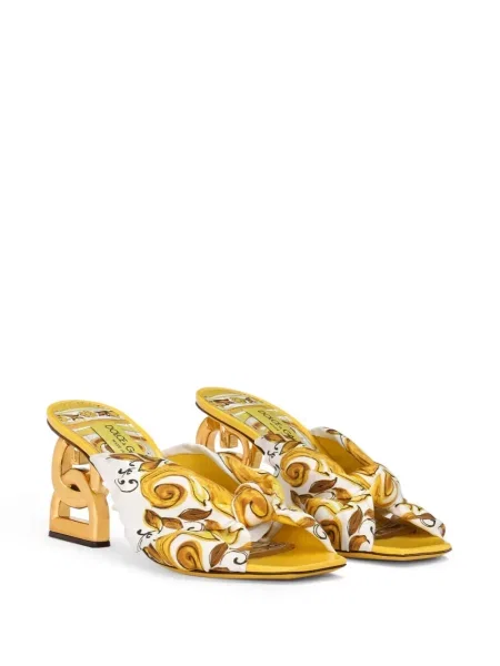 Raštuotos sandalai Dolce & Gabbana geltona