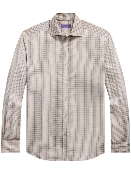 Kostkovaná košile Ralph Lauren Purple Label šedá