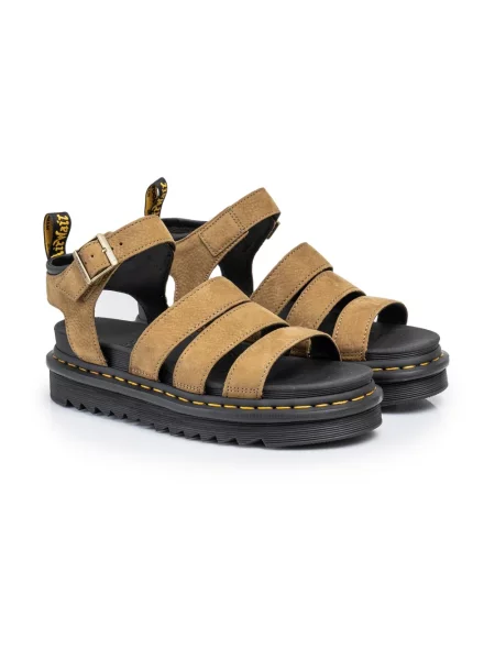 Sandały Dr. Martens skórzane zielone