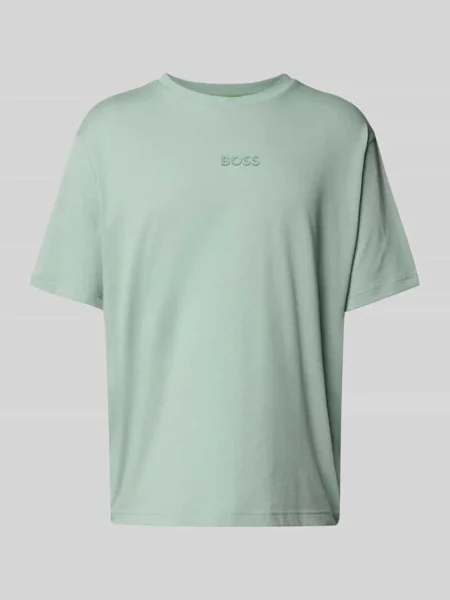 T-shirt z nadrukiem z logo i okrągłym dekoltem Boss Green