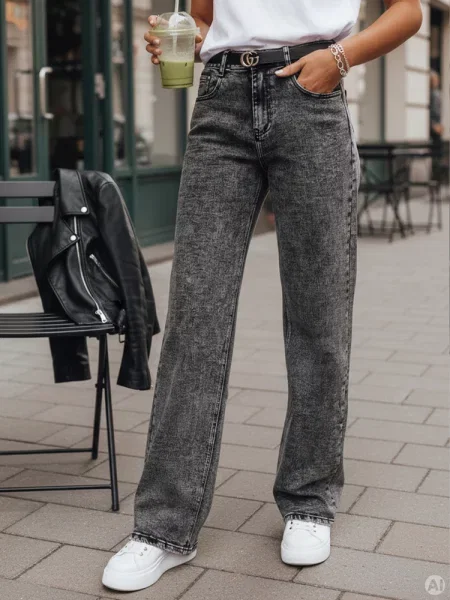 Jeansy wide leg Dstreet czarne