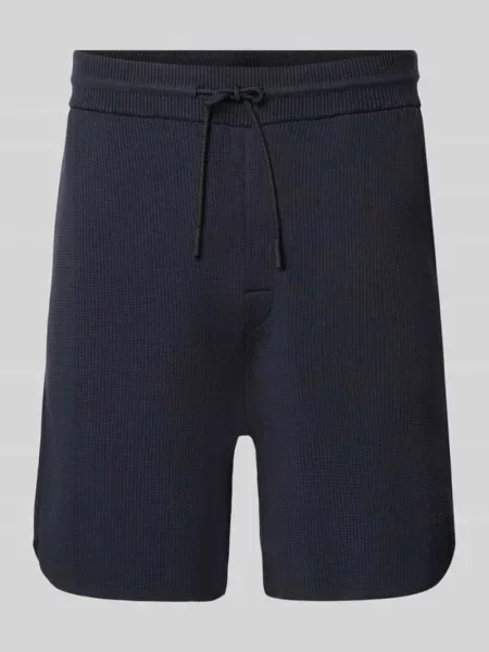 Szorty z materiału o kroju regular fit z mieszanki model KN_UNION SH' Boss Green granatowe