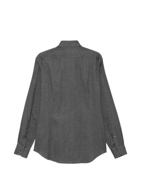 Lung cămașă Corneliani cu model herringbone gri