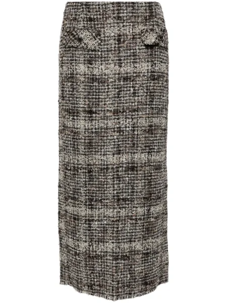 Długa spódnica maxi Jnby żakardowa biała