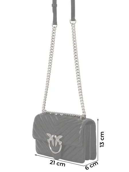 Pinko De piele geantă poștaș LOVE ONE MINI DC negru
