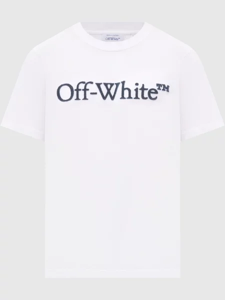 Футболка з фактурним логотипом Off-white біла