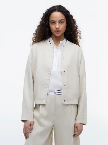 TOMMY HILFIGER Prechodná bunda nebielená biela