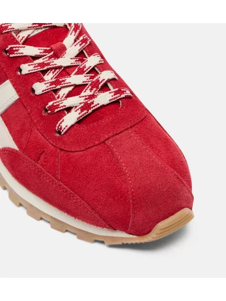 Sneakerși Hogan din piele de căprioară roșu