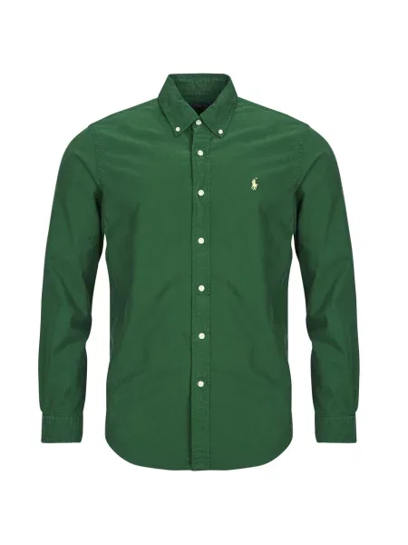 Srajca Polo Ralph Lauren z dolgimi rokavi keper zelena