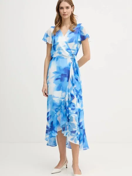 Joseph Ribkoff rochie maxi evazați albastru