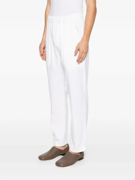Pantaloni Tom Ford cu dungi plisate alb