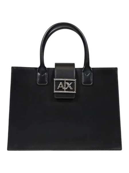 Geantă shopper Armani Exchange din piele negru