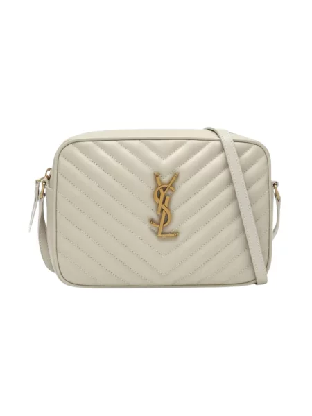 Torebka skórzana Saint Laurent beżowa