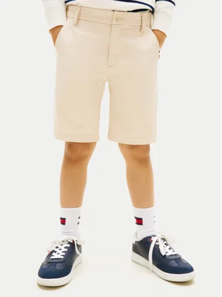 Tommy Hilfiger Medžiaginiai šortai Essential smėlio