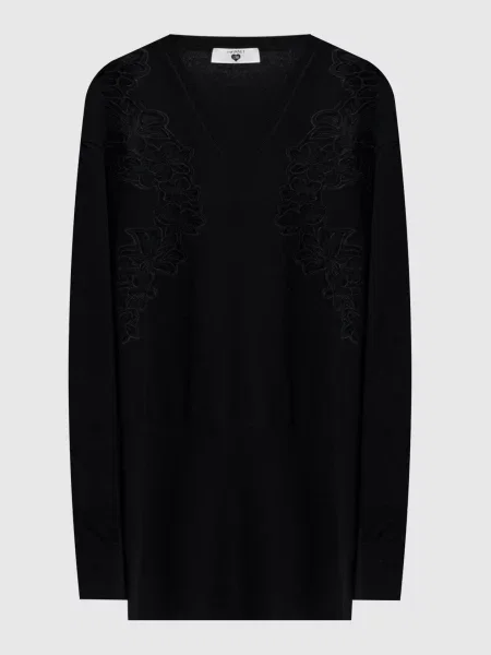 Платье мини Twinset с вышивкой черное