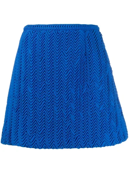 Fusta mini Marco De Vincenzo cu broderie albastru