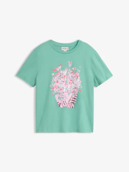 T-shirt z czystej bawełny zielona