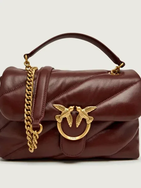Pinko De piele geantă pe umăr LOVE CLASSIC roșu