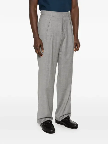 Pantaloni Berwich plisate gri