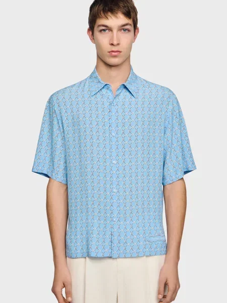 Рубашка Sandro синяя