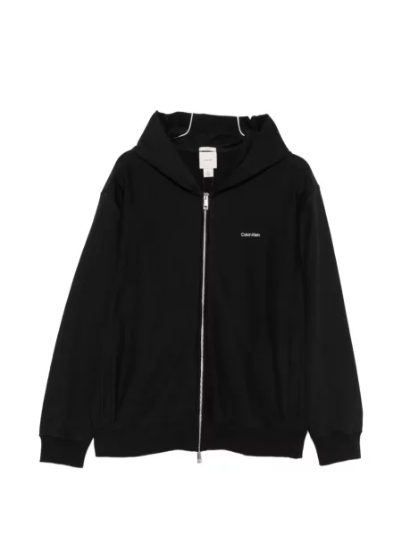 Hanorac cu glugă Calvin Klein cu broderie negru