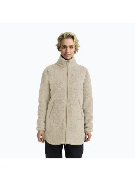 Bluză fleece pentru femei Jack Wolfskin High Curl Coat oyster