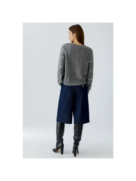 Sweter Oui wełniany szary