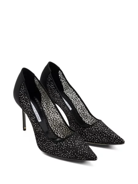 Pantofi cu toc Manolo Blahnik din tul negru