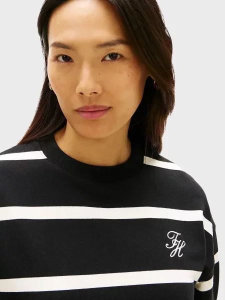 Лонгслив Tommy Hilfiger в полоску черный