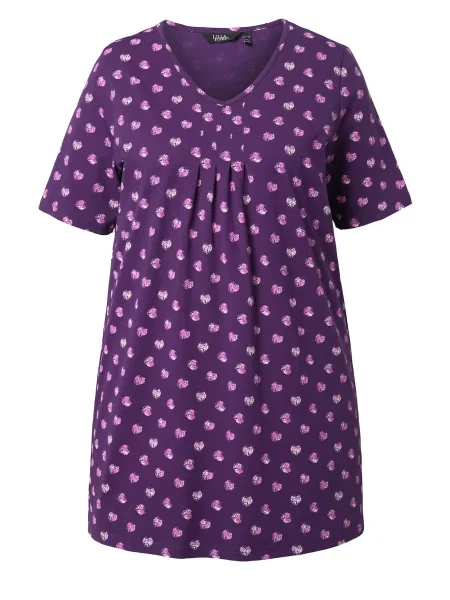 Ulla Popken Tricou mov deschis / mov închis alb