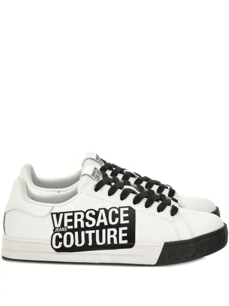 Sneakersy Versace Jeans Couture sznurowane koronkowe białe