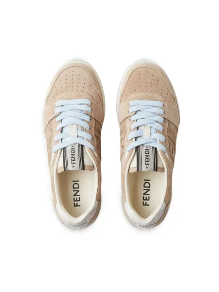 Sneakersy Fendi skórzane beżowe