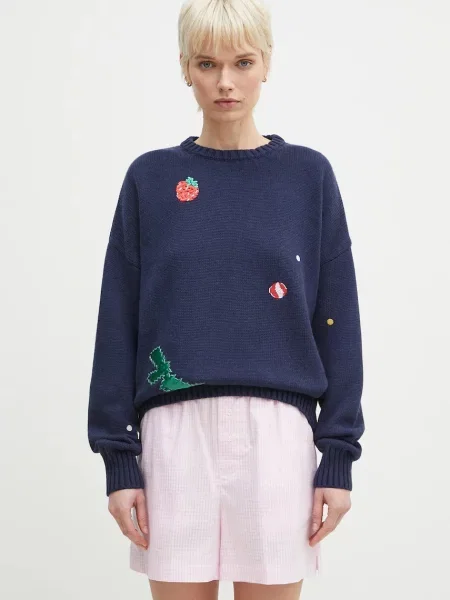 Светр з домішкою вовни Fiorucci Multipatch Dinosaur теплий синій